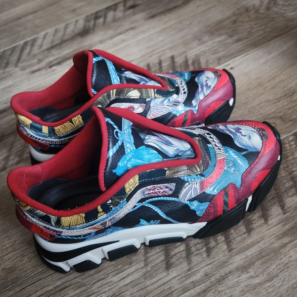 Stylish Slip-On Shoes - Red and Blue